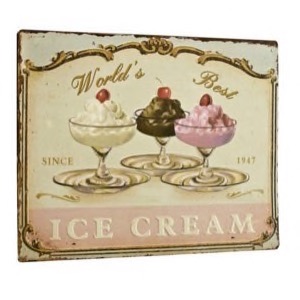 Metal skilt World's Best Ice Cream 35x26cm